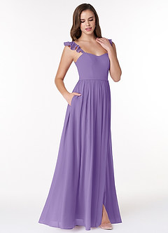 Azazie Metz Final Sale Tahiti A-Line Sweetheart Ruched Chiffon Dress image3