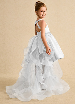 Azazie Julietta Flower Girl Dresses Diamond White Ball-Gown Convertible Tulle Dress image6
