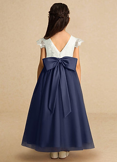 Azazie Pookie Jurken voor bloemenmeisjes A-Lijn Jurk van Tule Kant Stormachtig image5