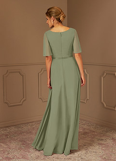 Azazie Tricia Mother of the Bride Dresses Pistachio A-Line V-Neck Pleated Chiffon Dress image5
