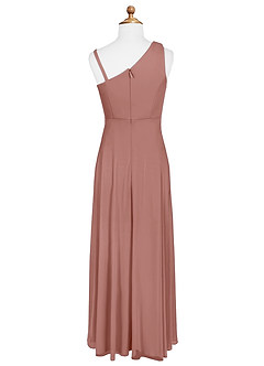 Azazie Brooke Junior Abito A-Line in Maglia Plissettato Cedro Rosa image6