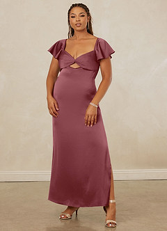 Christian Siriano Bridal for Azazie 1005 Bridesmaid Dresses Desert Rose Sheath Sweetheart Neckline Stretch Satin Dress image9