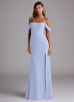 Azazie Saige Bridesmaid Dresses Lavender A-Line Off the Shoulder Chiffon Convertible Dress image3