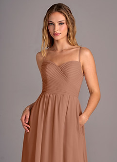 Azazie Joni Final Sale Bronzer A-Line Strapless Chiffon Convertible Dress image2