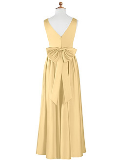 Azazie Hathaway Junior Butter A-Line Bow Stretch Satin Dress image7