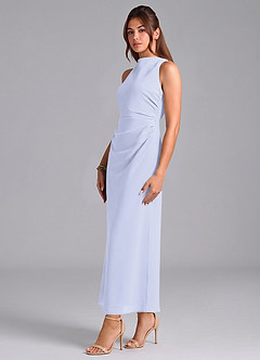 Azazie Evadne Suknie dla druhen Osłona Pofałdowany Szyfon Długość kostki Sukienka image4