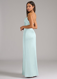 Azazie Marla Essayer des robes à la maison Robe Fourreau Convertible en Satin extensible Sans bretelle Expresso image5