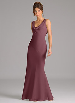 Azazie Rylina Bridesmaid Dresses Sangria Mermaid Pleated Chiffon Dress image5