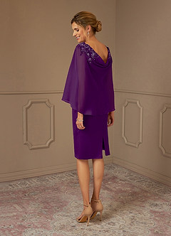 Azazie Carmela Mother of the Bride Dresses Grape Sheath Lace Chiffon Dress image7