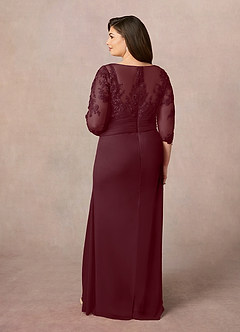 Azazie Fatemah Mother of the Bride Dresses Cabernet Mermaid Scoop Lace Lace Dress image9