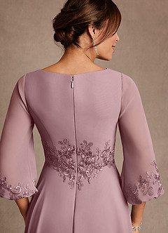 Azazie Yorba Klänningar till brudens mor Klä A-Line i Chiffong Spets Dammig Ros image6