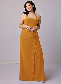 Barbie ♥ Azazie Bridesmaid Dresses Butterscotch Sheath Strapless Chiffon Convertible Dress image11
