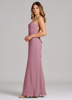 Azazie Monroe Final Sale Vintage Mauve Sheath One Shoulder Chiffon Dress image5