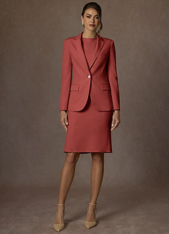 front Kennedy Terracota Vestido estruturado com elastano