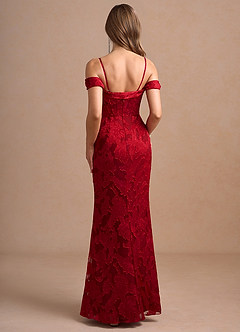Mariah Ruby Red Off Shoulder Maxi Dress image5