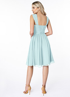 Azazie Angie Bridesmaid Dresses Sea Glass A-Line Corset Chiffon Dress image2