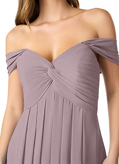 Azazie Kaitlynn Bridesmaid Dresses Dusk Empire Ruched Chiffon Convertible Dress image5