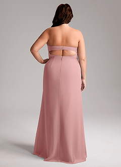 Azazie Leonis Bridesmaid Dresses Dusty Rose Sheath Strapless Chiffon Convertible Dress image10