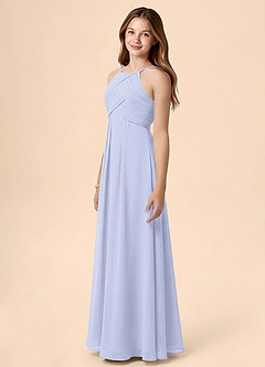 Azazie Ginny Junior Linia A Pofałdowany Szyfon Długość podłogi Młodsza druhna Sukienka image3