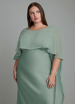 Azazie Stefania Robes de demoiselle d'honneur Robe Trapèze en Satin extensible Sauge D'argent image14