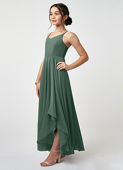 Azazie Collette Junior A-Linie Gestreift Chiffon Kleid Seemoos image3