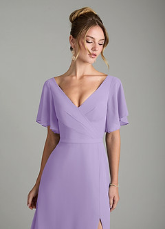 Azazie Ambrosia Bridesmaid Dresses Lilac A-Line Pleated Chiffon Dress image3