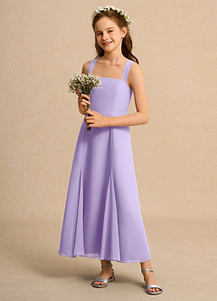 Azazie Tater Junior Formal Flower Girl Klänningar Klä A-Line i Chiffong Plisserad image6