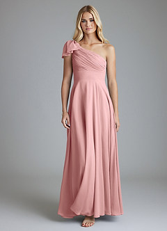 Azazie Elinora Final Sale Dusty Rose A-Line One Shoulder Chiffon Dress image7