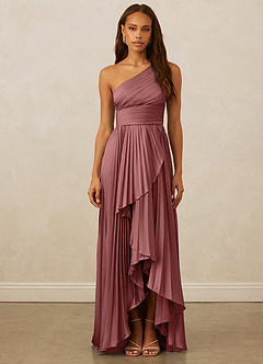 Christian Siriano Bridal for Azazie 1008 Bridesmaid Dresses Amethyst A-Line One Shoulder Stretch Satin Dress image1