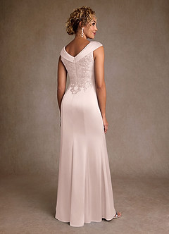 Azazie Santa Monica Mother of the Bride Dresses Blushing Pink A-Line Lace Dress image2