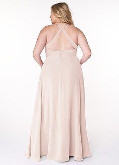 Azazie Davis Bridesmaid Dresses Rose Petal A-Line V-Neck Chiffon Dress image8