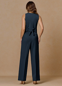front Rowan Navy Blue Refined Weave Performance vest