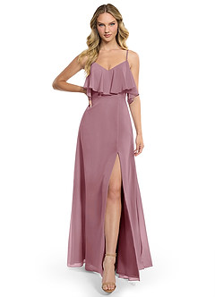 Azazie Jean Bridesmaid Dresses Vintage Mauve A-Line Chiffon Convertible Dress image1