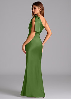 Azazie Yuanna Brudtärnklänningar Klä av Sjöjungfru i Stretch Satin Ena axeln Basilika image6