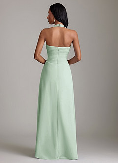 Azazie Clarisa Bridesmaid Dresses Agave A-Line Pleated Chiffon Dress image2