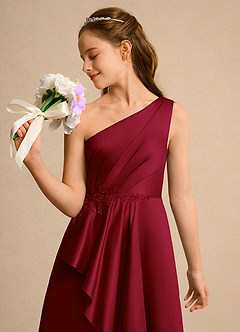 Azazie Taffy Girl Flower Girl Klänningar Klä A-Line i Matt satäng Spets image6