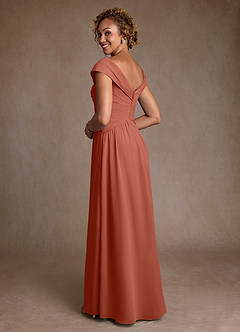 Azazie Myrtle Kleider für die Brautmutter A-Linie Plissee Chiffon Kleid Lehm image2