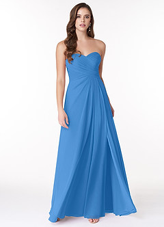 Azazie Arabella Allure Bridesmaid Dresses Blue Jay A-Line Sweetheart Neckline Chiffon Convertible Dress image4
