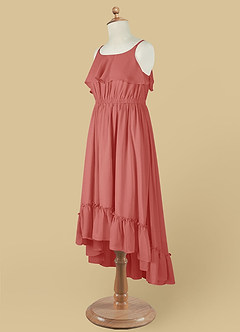 Azazie Karmen Blumenmädchenkleider A-Linie Gestreift Chiffon Kleid Antike Rose image11