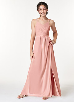 Azazie Luxy Junior Rosette Pleated Mesh Dress image3