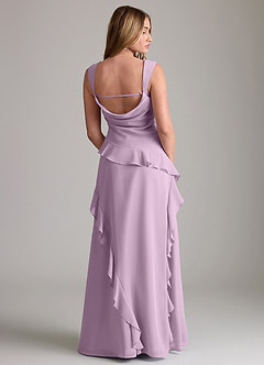 Azazie Sloane Vestidos de damas de honor Vestido de Glicinia de Gasa de Corte en A con Escote de Corazón image2