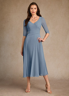 Azazie Durant Mother of the Bride Dresses Twilight A-Line Pleated Chiffon Dress image4