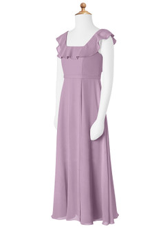 Azazie Jinny Junior Wisteria A-Line Ruched Chiffon Dress image6