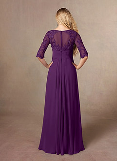Azazie Zinnia Mother of the Bride Dresses Grape A-Line Sequins Chiffon Dress image2