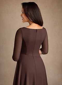 Azazie Durant Kleider für die Brautmutter A-Linie Plissee Chiffon Kleid Ganache image5