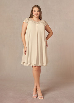 Azazie Tess Mother of the Bride Dresses Champagne Empire Sequins Chiffon Dress image1