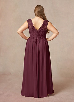 Azazie Amethyst Mother of the Bride Dresses Cabernet A-Line V-Neck Sequins Chiffon Dress image10