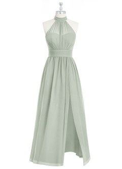 Azazie Iman Jurken voor bruidsmeisjes Jurk van Chiffon met A-Lijn A-lijn met ruches Zilver image20