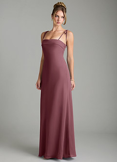 Azazie Ellia Bridesmaid Dresses Sangria Sheath Bow Chiffon Dress image3