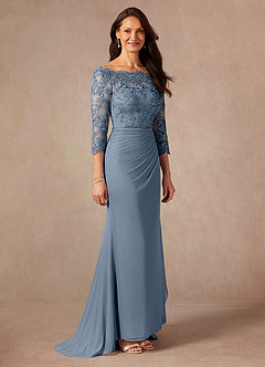 Azazie Rhonda Mother of the Bride Dresses Twilight Mermaid Off the Shoulder Mesh Dress image6